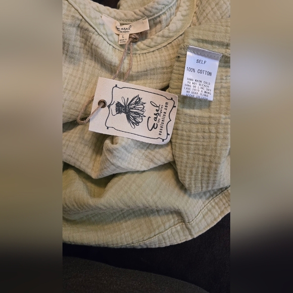 EASEL Washed Cotton Gauze Top #472-477 - Picture 6 of 11